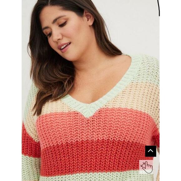 Torrid Multi Stripe Pullover Knit Sweater Size 1 / 1x - Picture 8 of 8